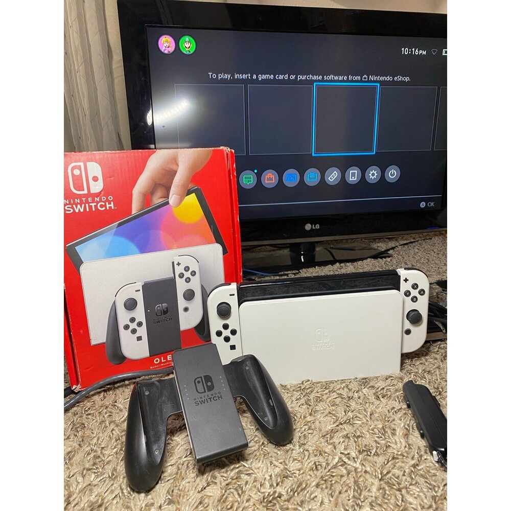 Nintendo Switch OLED System 64GB Console in Box w/White Joy-Cons + Dock BOX - Picture 7 of 8